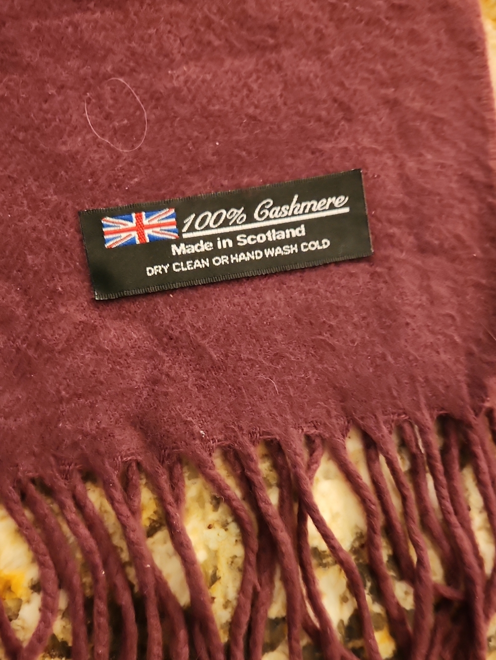 100% Cashmere Scarf 64X12" With 3" Fringe